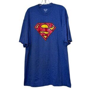 DC Comics Superman Mens 3XL Logo Graphic TShirt Tee Short Sleeve Blue Clark Kent
